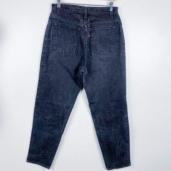 Vintage 90s Levi’s 551 made in USA red tan relaxed fit jeans black size 14 - Picture 1 of 6